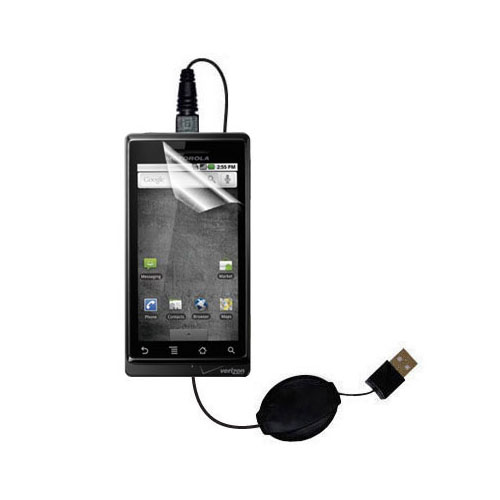 Retractable USB Power Port Ready charger cable designed for the Motorola DROID HD and uses TipExchange