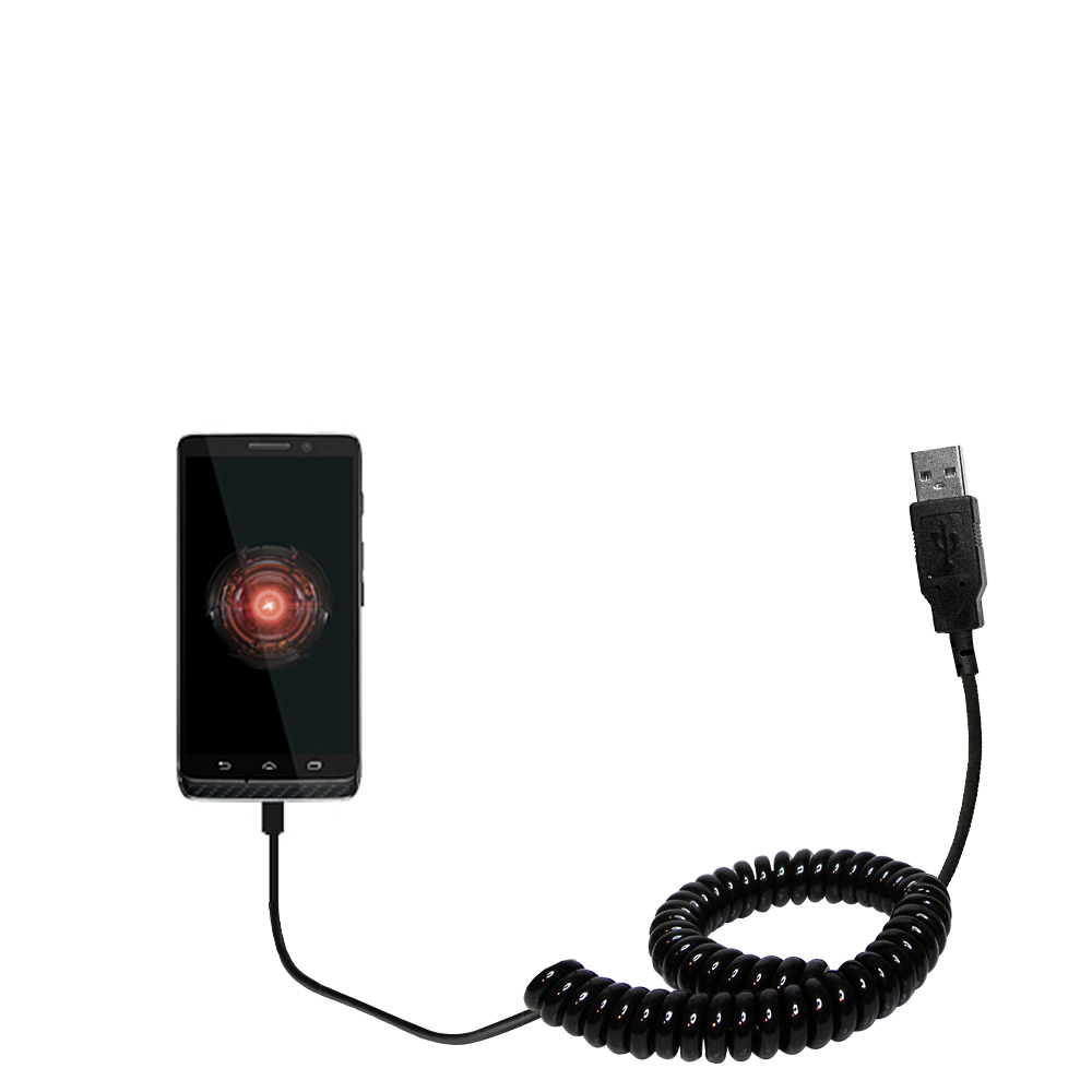 Coiled USB Cable compatible with the Motorola Droid Mini