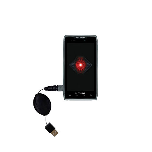 Retractable USB Power Port Ready charger cable designed for the Motorola DROID RAZR MAXX and uses TipExchange