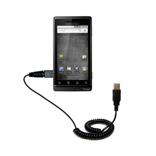 Coiled USB Cable compatible with the Motorola Droid Shadow