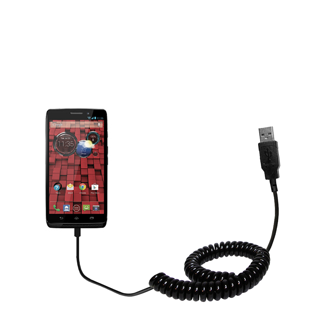 Coiled USB Cable compatible with the Motorola Droid Ultra