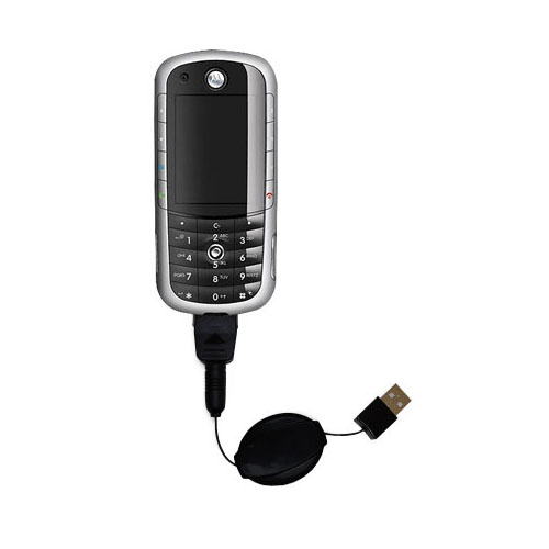 Retractable USB Power Port Ready charger cable designed for the Motorola E1120 and uses TipExchange