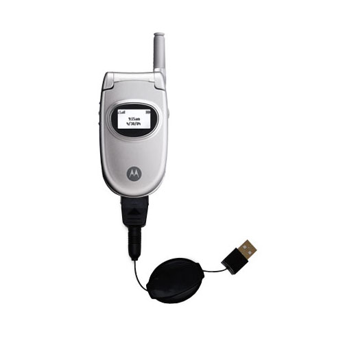 Retractable USB Power Port Ready charger cable designed for the Motorola E310 and uses TipExchange