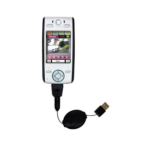 Retractable USB Power Port Ready charger cable designed for the Motorola E680 and uses TipExchange