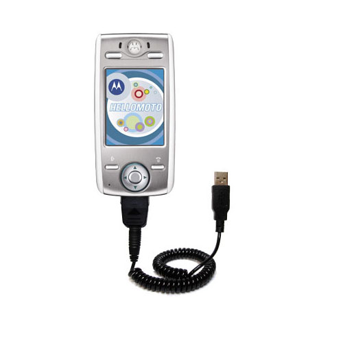 Coiled USB Cable compatible with the Motorola E680i