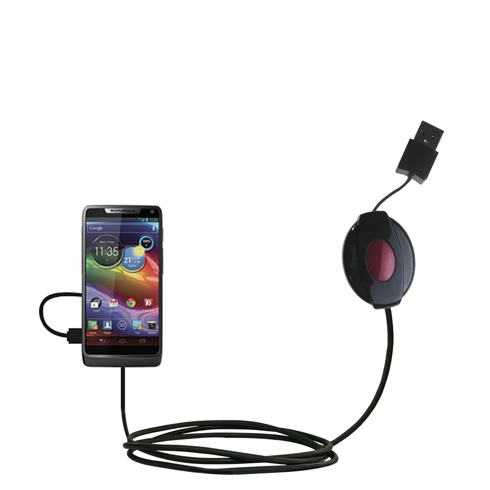 USB Power Port Ready retractable USB charge USB cable wired specifically for the Motorola Electrify M XT905 and uses TipExchange