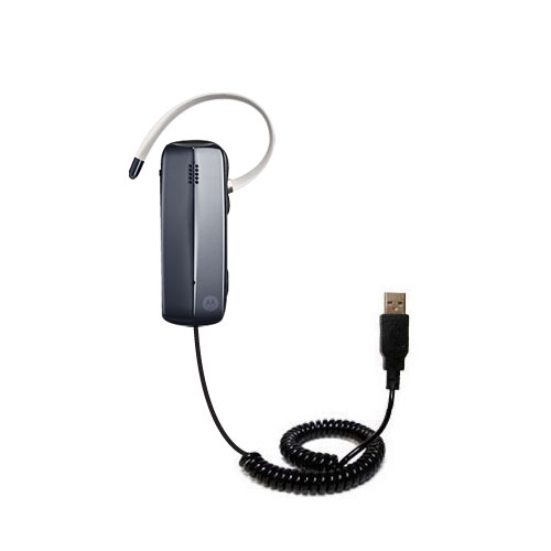 Coiled Power Hot Sync USB Cable suitable for the Motorola FINITI with both data and charge features - Uses Gomadic TipExchange Technology