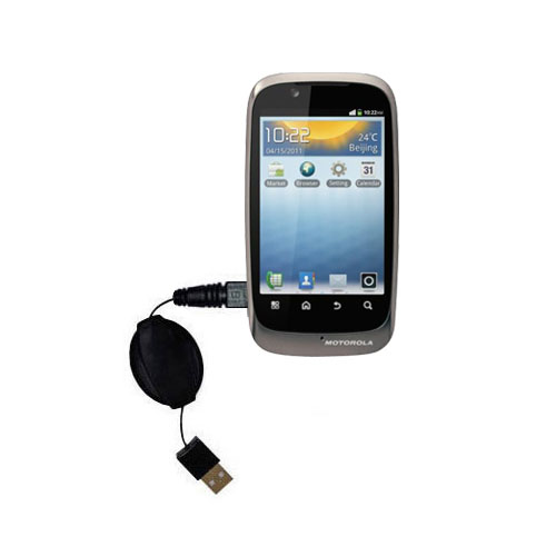 Retractable USB Power Port Ready charger cable designed for the Motorola Fire and uses TipExchange