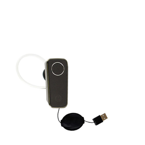 Retractable USB Power Port Ready charger cable designed for the Motorola H681 Cradle and uses TipExchange