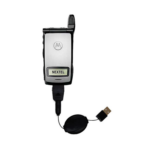 Retractable USB Power Port Ready charger cable designed for the Motorola i830 and uses TipExchange