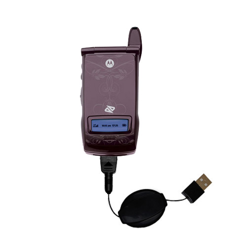 Retractable USB Power Port Ready charger cable designed for the Motorola i835w and uses TipExchange