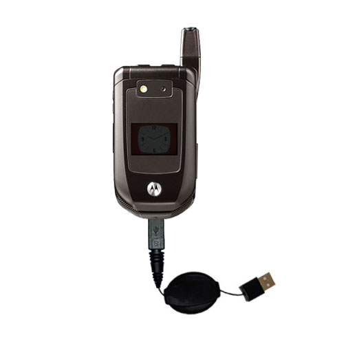 Retractable USB Power Port Ready charger cable designed for the Motorola i876 and uses TipExchange