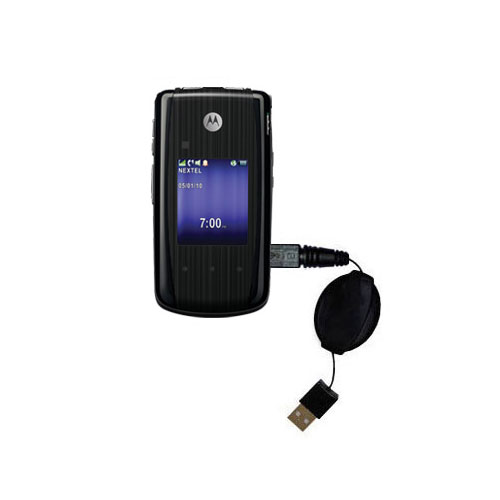 Retractable USB Power Port Ready charger cable designed for the Motorola i890 and uses TipExchange