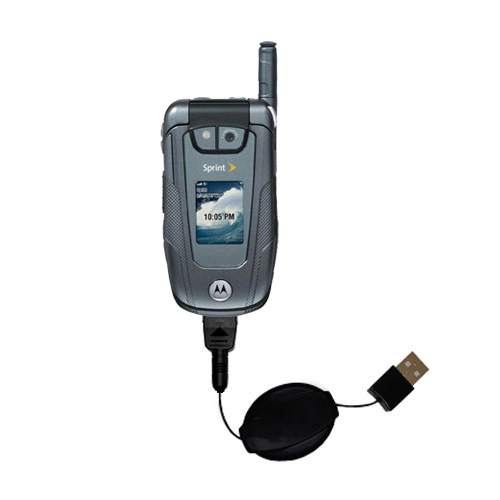 Retractable USB Power Port Ready charger cable designed for the Motorola ic902 and uses TipExchange