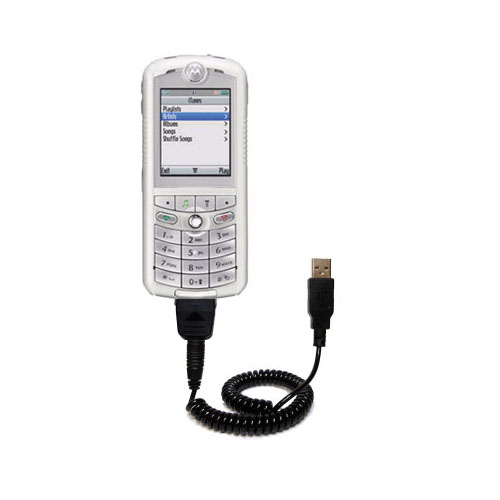 Coiled USB Cable compatible with the Motorola ROKR E1