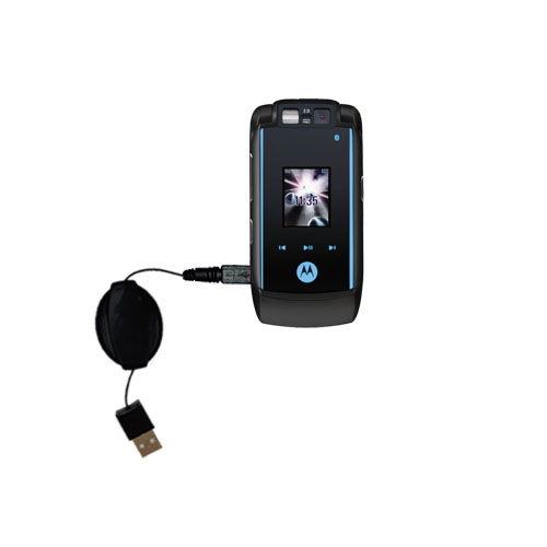 Retractable USB Power Port Ready charger cable designed for the Motorola KRZR MAXX and uses TipExchange