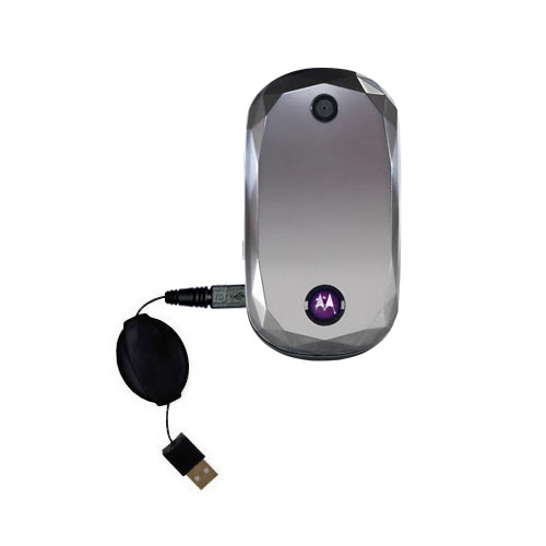Retractable USB Power Port Ready charger cable designed for the Motorola MOTOJEWEL and uses TipExchange