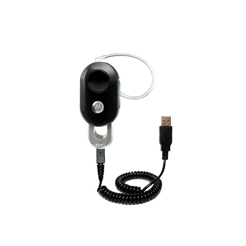 Coiled USB Cable compatible with the Motorola MOTOPURE H15