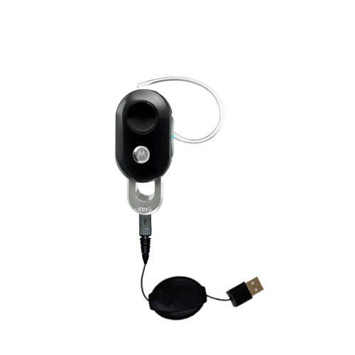 Retractable USB Power Port Ready charger cable designed for the Motorola MOTOPURE H15 and uses TipExchange