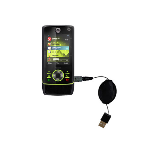 Retractable USB Power Port Ready charger cable designed for the Motorola MOTORIZR Z8 and uses TipExchange