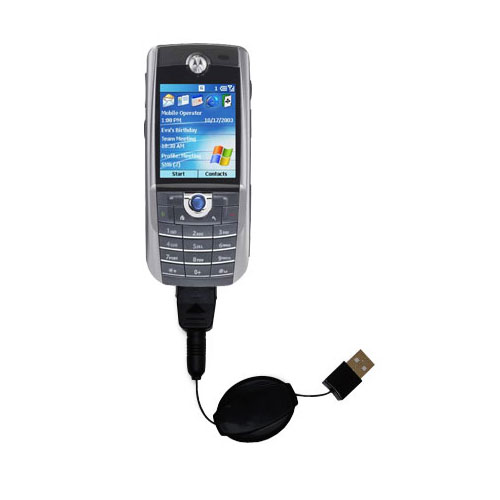 Retractable USB Power Port Ready charger cable designed for the Motorola MPx100 and uses TipExchange