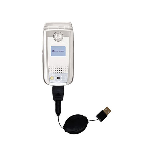 Retractable USB Power Port Ready charger cable designed for the Motorola MPx220 and uses TipExchange
