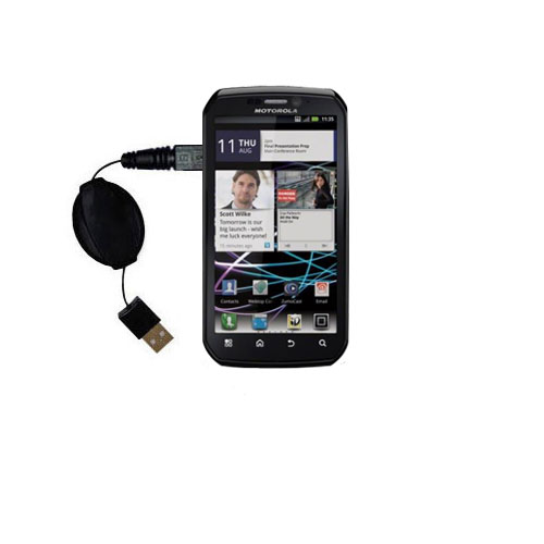 Retractable USB Power Port Ready charger cable designed for the Motorola Photon 4G and uses TipExchange