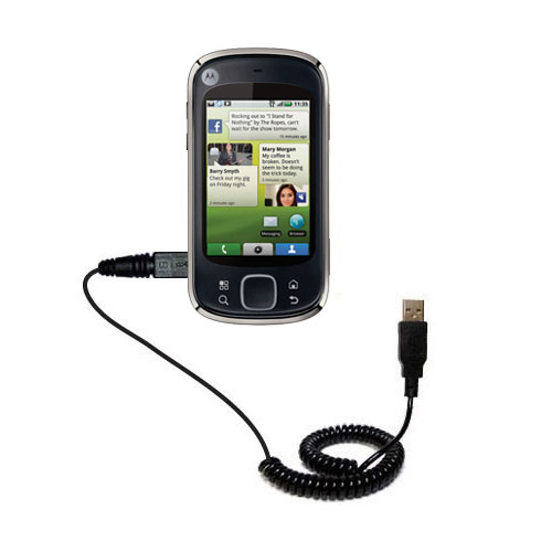Coiled USB Cable compatible with the Motorola QUENCH