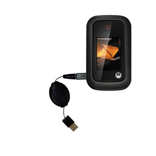 Retractable USB Power Port Ready charger cable designed for the Motorola Rambler and uses TipExchange