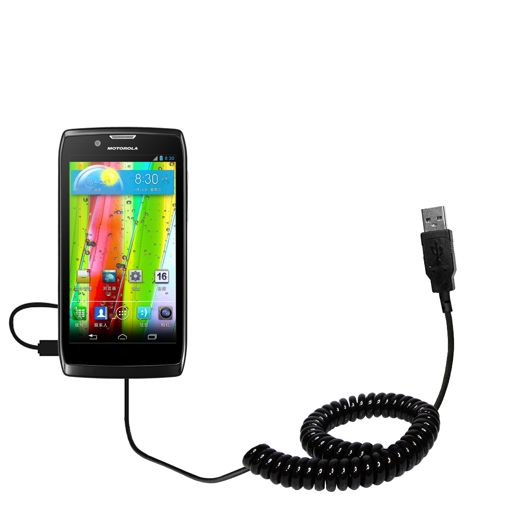 Coiled USB Cable compatible with the Motorola RAZR V XT886
