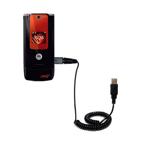 Coiled USB Cable compatible with the Motorola ROKR W5