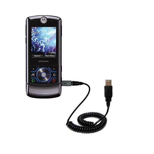 Coiled USB Cable compatible with the Motorola ROKR Z6