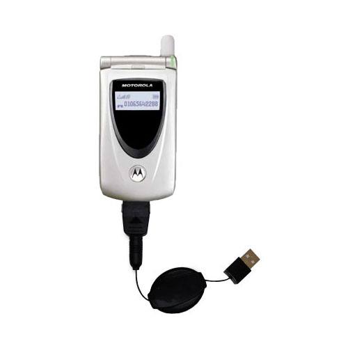 Retractable USB Power Port Ready charger cable designed for the Motorola T721 and uses TipExchange