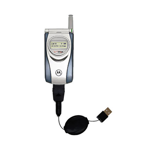 Retractable USB Power Port Ready charger cable designed for the Motorola T730 and uses TipExchange