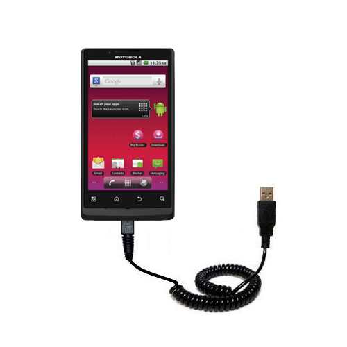 Coiled USB Cable compatible with the Motorola Triumph