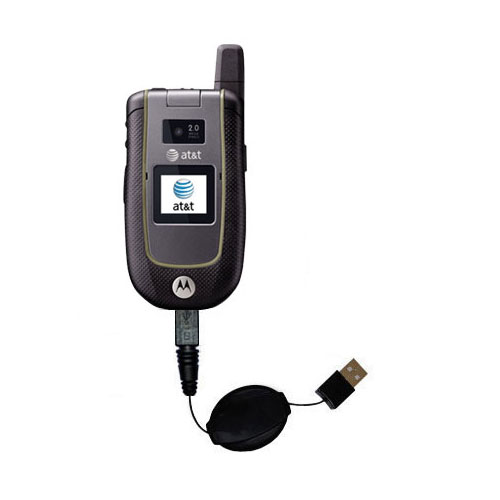 Retractable USB Power Port Ready charger cable designed for the Motorola Tundra VA76r and uses TipExchange