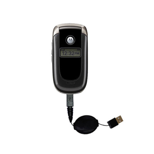 Retractable USB Power Port Ready charger cable designed for the Motorola V197 and uses TipExchange