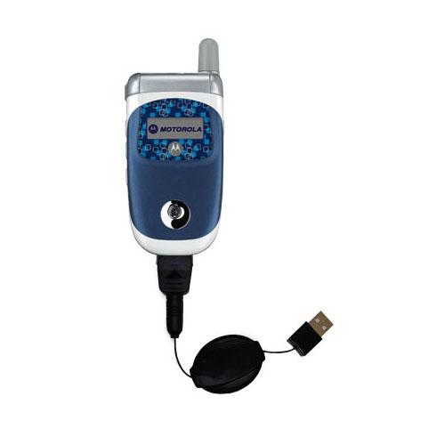 Retractable USB Power Port Ready charger cable designed for the Motorola V226 and uses TipExchange