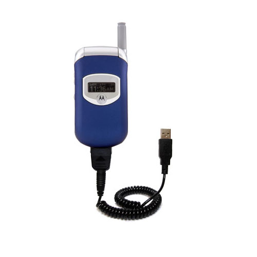 Coiled USB Cable compatible with the Motorola V260 V262 V265 V266 V276
