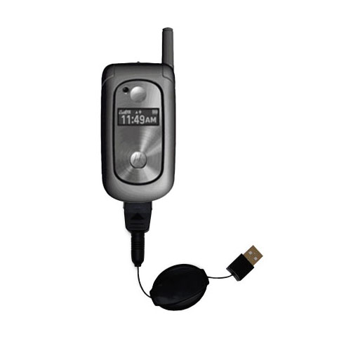 Retractable USB Power Port Ready charger cable designed for the Motorola V323 V323i and uses TipExchange
