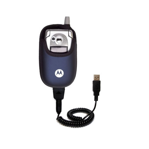 Coiled USB Cable compatible with the Motorola V540