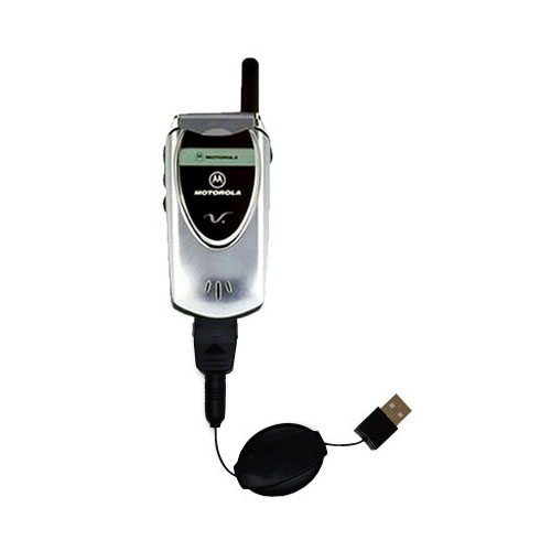 Retractable USB Power Port Ready charger cable designed for the Motorola V60 and uses TipExchange