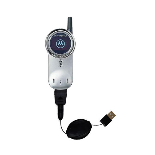 Retractable USB Power Port Ready charger cable designed for the Motorola V70 and uses TipExchange