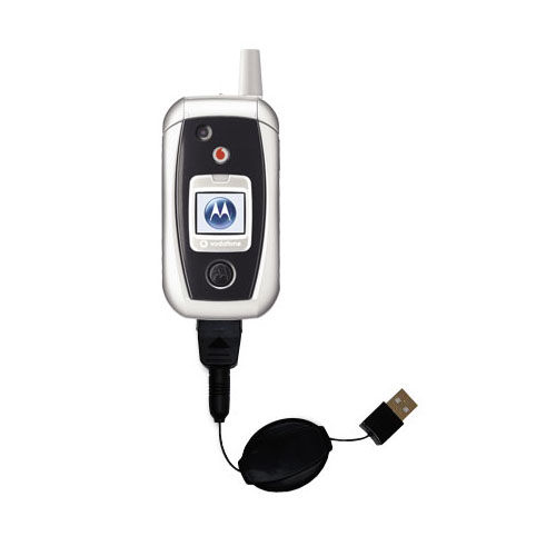 Retractable USB Power Port Ready charger cable designed for the Motorola V980 and uses TipExchange
