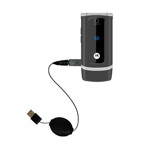 Retractable USB Power Port Ready charger cable designed for the Motorola W375 and uses TipExchange