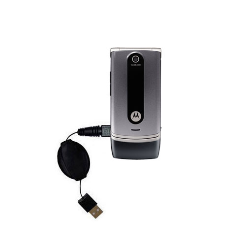 USB Power Port Ready retractable USB charge USB cable wired specifically for the Motorola W377 and uses TipExchange