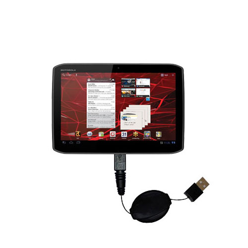 Retractable USB Power Port Ready charger cable designed for the Motorola Xoom 2 and uses TipExchange