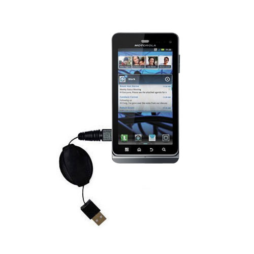 Retractable USB Power Port Ready charger cable designed for the Motorola XT860 and uses TipExchange