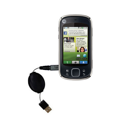 Retractable USB Power Port Ready charger cable designed for the Motorola Zeppelin and uses TipExchange