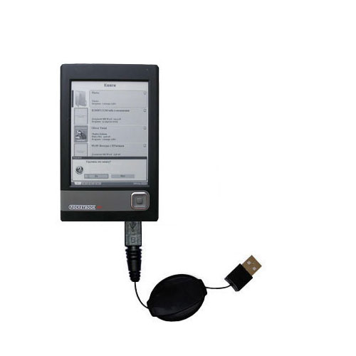 Retractable USB Power Port Ready charger cable designed for the Netronix Pocketbook 301 Plus and uses TipExchange